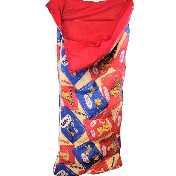 Garfield Rare Vintage 1978 Sleeping Bag Jim Davis 70s Blanket Comforter 68 x 32 - Picture 3 of 14